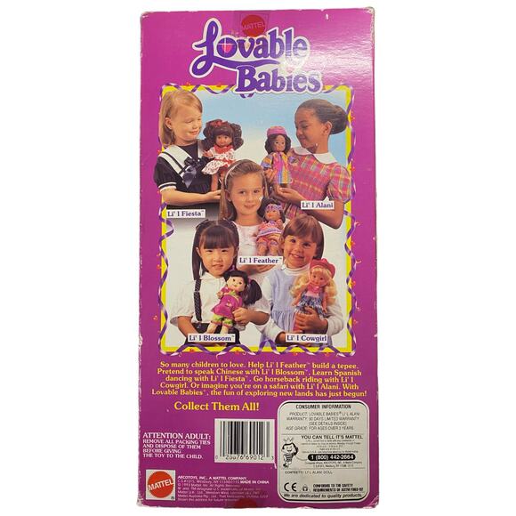 1993 Mattel Lovable Babies Li’l Alani Doll with Outfit 10 Inch - MIB - A432z - Picture 3 of 13